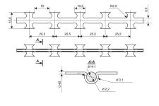 Чертеж проволоки колючей Концертина для сетки колючей Пиранья 2х6