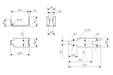 Чертеж скобы Стандарт для изготовления сетки колючей Пиранья 2х6