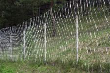 Старое ограждение из сетки рабица, усиленное сеткой колючей Пиранья