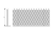 Схема усиления ограждения из сетки рабица колючей сеткой Пиранья