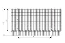 Схема установки ограждения из сварной сетки с защитой от подкопа