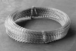 A coil of Concertina barbed wire