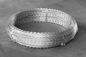 A coil of Egoza Caiman barbed wire